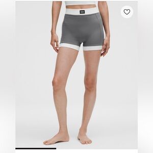 Lululemon Ribbed Nulu High-Rise Shorts, Grey, Size 4
